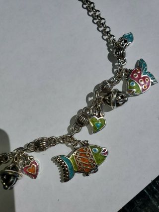 Brighton Women ' s Necklace Fish Charms - Silver (rare - vintage) 2