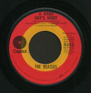 Rare Beatles 45 A Hard Days Night / I Should Have Known Capitol Target Label