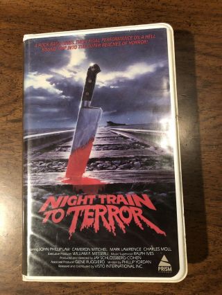 Night Train To Terror Vhs Rare Prism Clamshell Big Box Horror Anthology Movie