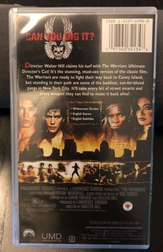 The Warriors Ultimate Director ' s Cut Widescreen PSP UMD Movie Rare 2
