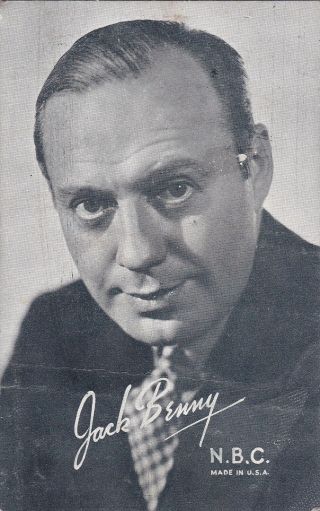 Jack Benny - Hollywood Radio/television Star 1940s Arcade/exhibiit Card/rare