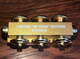 RARE Thomas The Train Gold Limited “60 Year” Edition Thomas Wooden Car 2