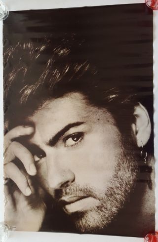Rare.  Vintage George Michael Poster 24x36 " Wham Music England 80s 90s (1988)