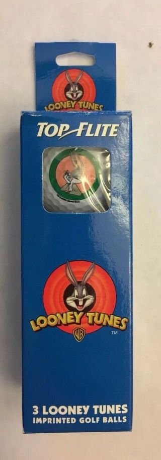 Rare Vintage Top Flite Sleeve Of 3 Looney Tunes Limited Edition Golf Balls,
