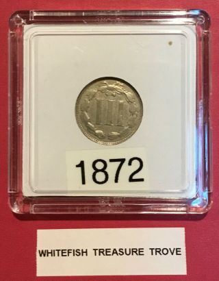 Very Rare 1872 Three Cent Nickel Bu