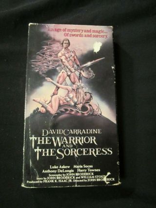 The Warrior And The Sorceress Vhs Vestron 1985 Rare Fantasy Sorcery Carradine