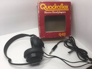 Rare 1970’s Vintage Quadraflex Q - 12 Stereo Dynamic Headphones With Box