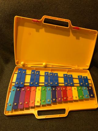 Vintage Musical Instrument Beyer Xylophone Db - 27k W Case & Sticks Music Rare