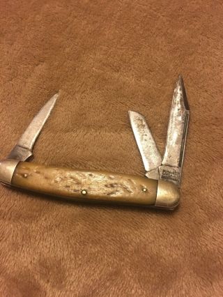 Rare Vintage Utica Kutmaster 3 Blade Folding Pocket Knife