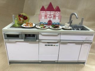 Re - Ment Dollhouse Miniature Rare White Kitchen And Tableware Set