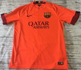 Rare Authentic Nike Fc Barcelona 2014 - 15 Away Large Soccer Jersey Fcb