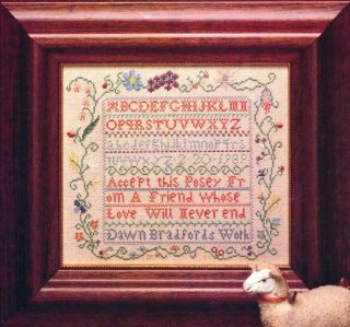 Sheepish Designs Posey From A Friend Cross Stitch\ss Chart/leaflet Sampler Rare