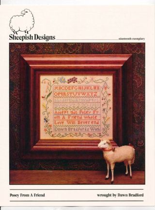 Sheepish Designs POSEY FROM A FRIEND Cross Stitch\SS Chart/Leaflet sampler RARE 2