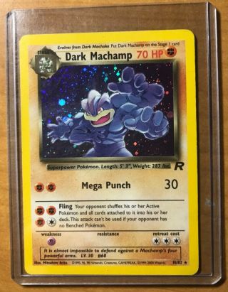 Rare Pokemon Card - Dark Machamp Holo 10/82 - Lightly Played - W/ Card Protector