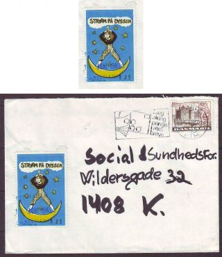 N9499/ Denmark Rare Real Cover 1983 W/locals 1.  25kr Christiania Town Issue