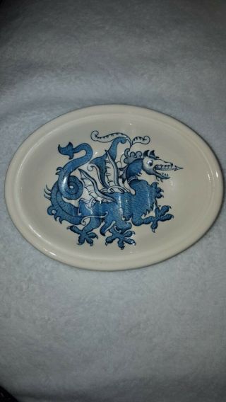 Mason’s Crabtree & Evelyn Soap Dish London Blue 5 3/4”x4 1/2” Vtg Rare Dragon