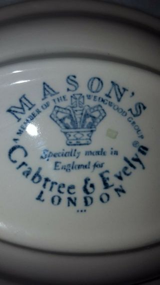 Mason’s Crabtree & Evelyn Soap Dish London Blue 5 3/4”x4 1/2” Vtg RARE dragon 2