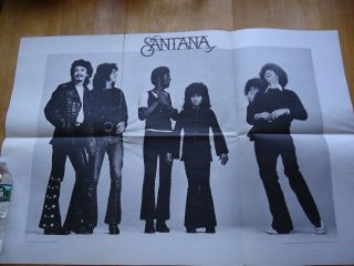 Vtg Santana Gregg Rollie Rare 1970 Big Poster 33 X 22 " Columbia Records