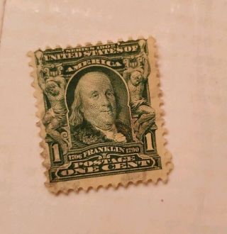 Rare,  Hard To Find Series 1902 Benjamin Franklin 1 Cent Stamp