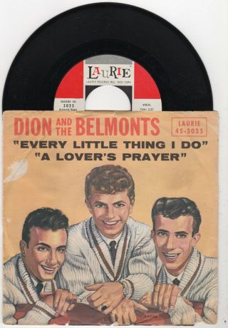 Dion And The Belmont - Every Little Thing I Do (vg, ) Rare Picture Sleeve