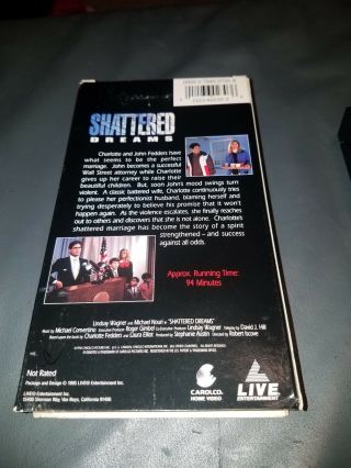 Shattered Dreams (VHS,  1995) Good VHS Lindsay Wagner,  Nouri,  Rare OOP NR 94 min 5