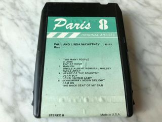 Paul Mccartney And Linda Mccartney Ram 8 - Track Tape Rare Wings,  The Beatles