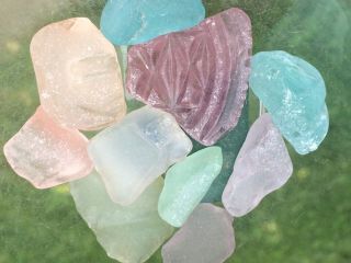 Peach,  Lavender,  Lilac,  Teal,  Aqua Rare Surf Tumbled Sea Glass 4