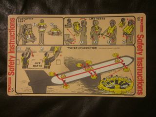 Rare Safety Card - Twa Trans World Airlines Boeing 707