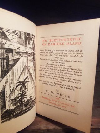Mr.  Blettsworthy On Rampole Island By Hg Wells 1928 Stated First Edition Rare