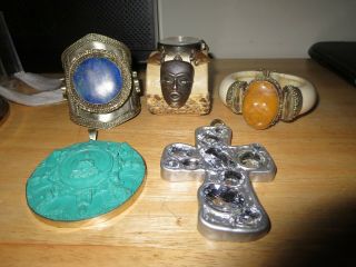 Tribal Rare World Jewelry Bracelets/watch/pendants Lapis/bone/snake Skin/clay