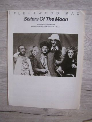 Fleetwood Mac Stevie Nicks Vintage Sheet Music Sisters Of The Moon Rare
