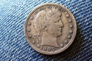 United States - Quarter Dollar 1905 Barber Silver 6,  25 Gr 0.  925 Ag Rare (163a