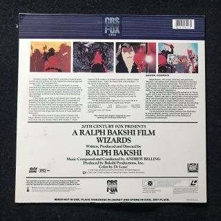 WIZARDS Laserdisc - VERY RARE RALPH BAKSHI 3