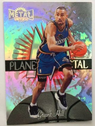 Grant Hill 1997 - 98 Metal Universe Planet Metal 11 Of 15 Pm Pistons Rare Sp