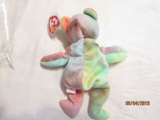 Rainbow Ty Beanie Babies Rare Retired Peace Bear with Errors 2
