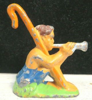 Vintage Manoil Lead Toy Figure Rare Shepard With Flute M - 155