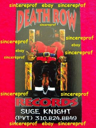 Logo Man Red Shirt Suge Knight 1st Business Card Rare Death Row Records Tupac