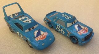 Disney Pixar Cars - Rare Dinoco The King And Chick Hicks.