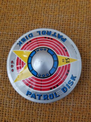 Rare Japan Vintage 1960s Ufo Patrol Disk Tin Toy Flying Saucer Friction Toy