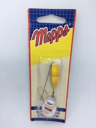 Rare Yellow Freight Mepps Fishing Lure In Package Vintage In Pkg