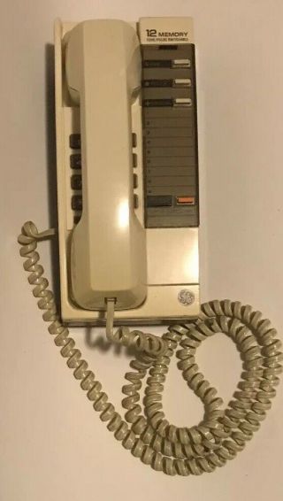 Vintage Rare General Electric 12 Memory Desk/wall Push Button Phone Mdl 2 - 9165b