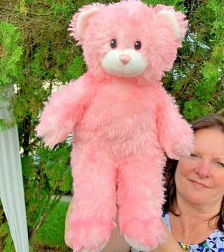 Rare Style Build A Bear Fuzzy Light Pink Teddy Bear 16 " Plush Stuffed Animal Toy