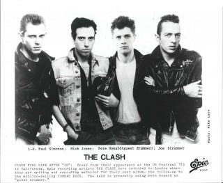 The Clash,  Cool Official 8x10 Press Photo 1983,  Record Company Portrait,  Rare