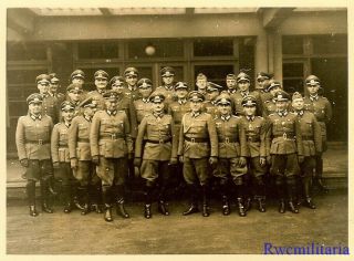 Port.  Photo: Rare Wehrmacht General W/ Knights Cross Award W/ Hq Staff Officers