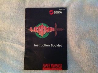 Rare Legend Nintendo Snes Instruction Booklet