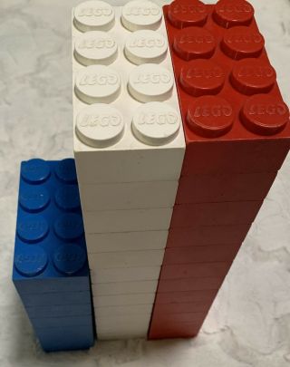 31 Vintage Rare Jumbo Size Samsonite Lego Blocks Red/white/blue