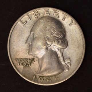 1965 Washington Quarter - Rare Error: Obv Lamination Peel Clad Coin (uncommon)