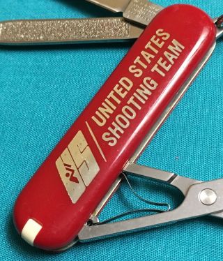 RARE Victorinox Swiss Army Knife - Red Classic SD Multi Tool - US Shooting Team 5