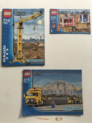 Lego 7905 7900 Building Crane Heavy Loader City Construction Manuals Only - Rare