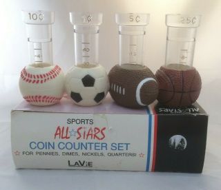 Lavie Sports All Stars Coin Counter Set Soccer Baseball Football Basketball Rare